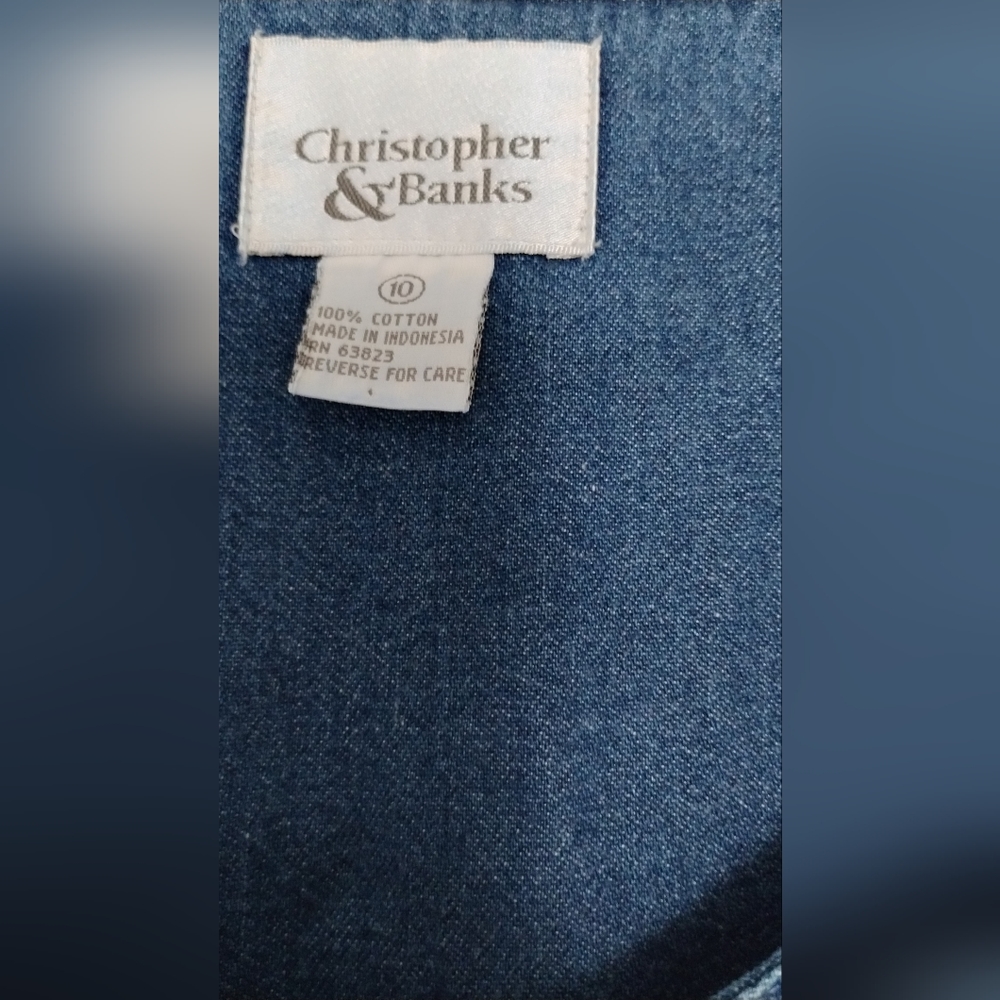 Women's Denim Dress Christopher & Banks Brand - Picture 2 of 3